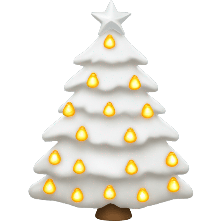 white christmas tree with lights  emoji