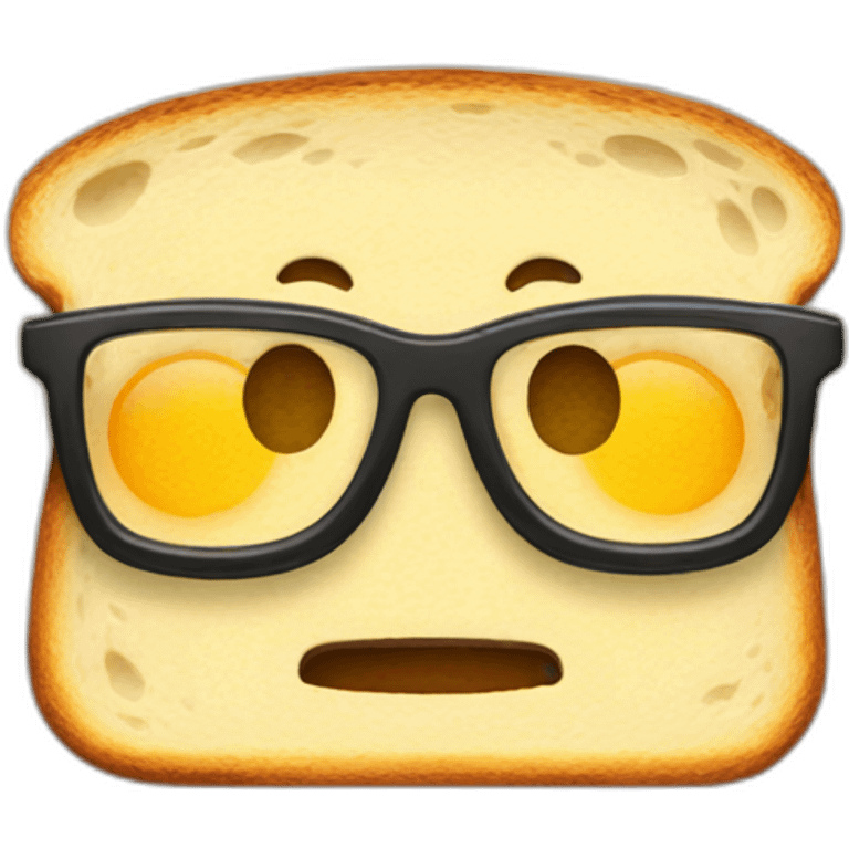 A toast with a face and glasses emoji