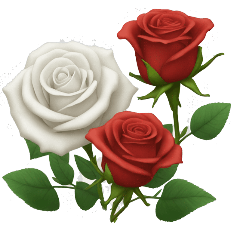 white and red roses  emoji