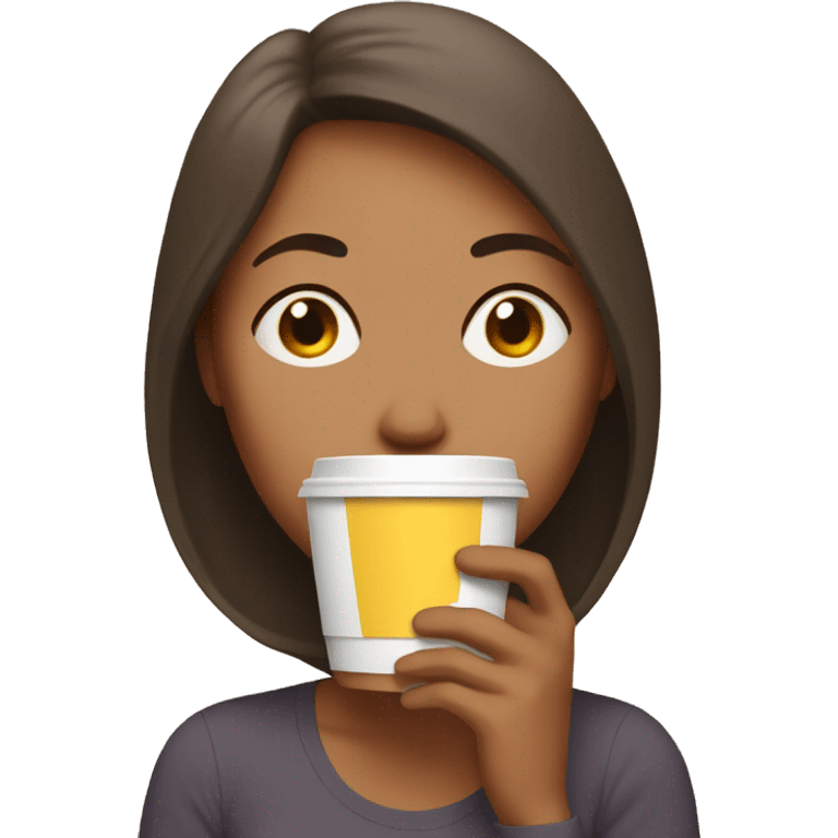 Tired mom with coffee emoji