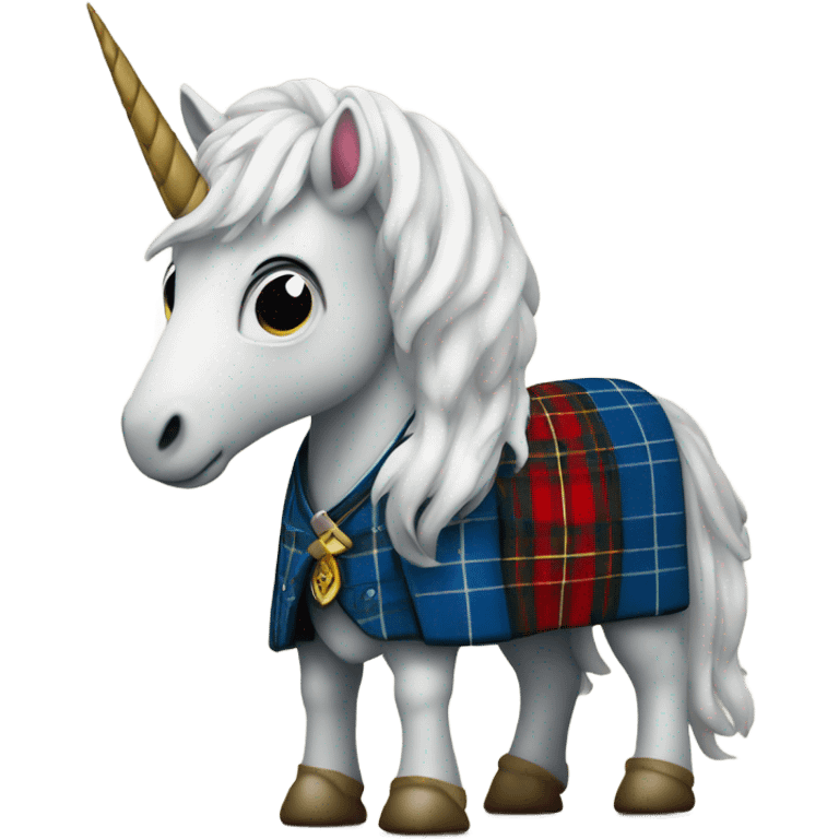 Scottish Unicorn wearing a gordon tartan kilt  emoji