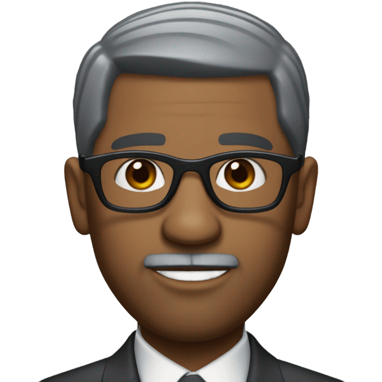 Denzel washington with small round face and suit and glasses and buzz cut and small black eyes and small gray beard and small black eyes and wrinkled forehead emoji