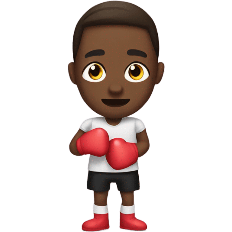 Boxer with wrapping paper gloves emoji