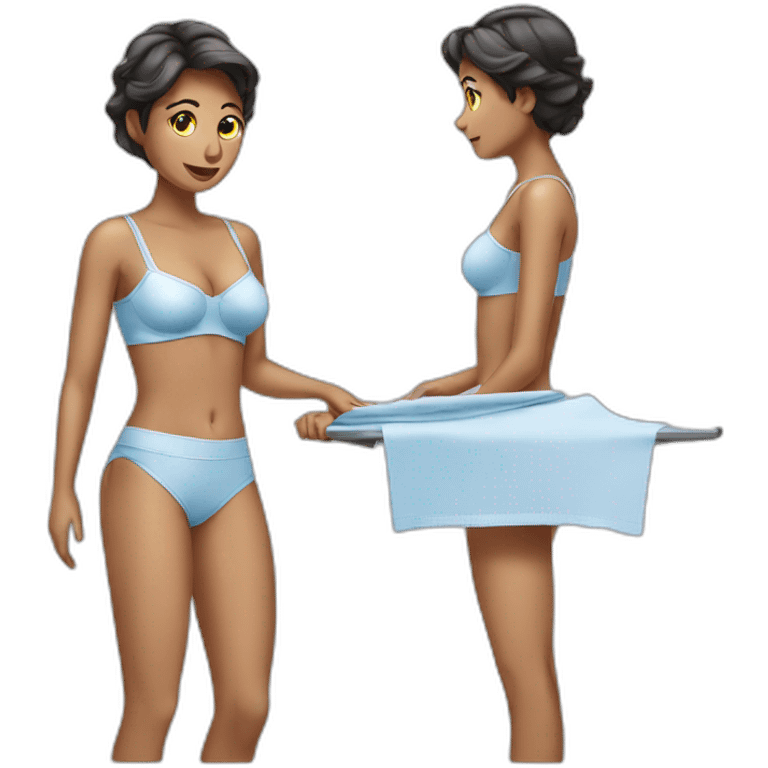 ironing woman underwear emoji