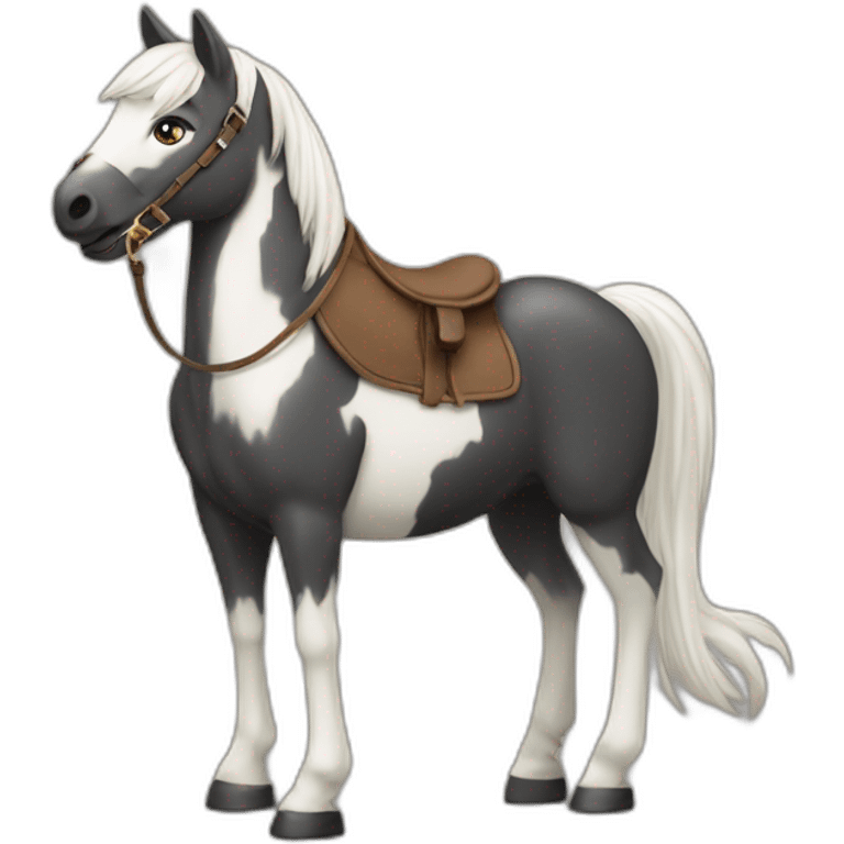 Chat sur un poney emoji