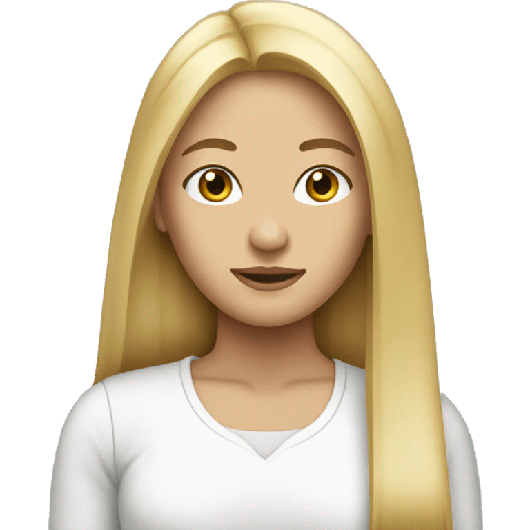 blond long straight haired woman emoji