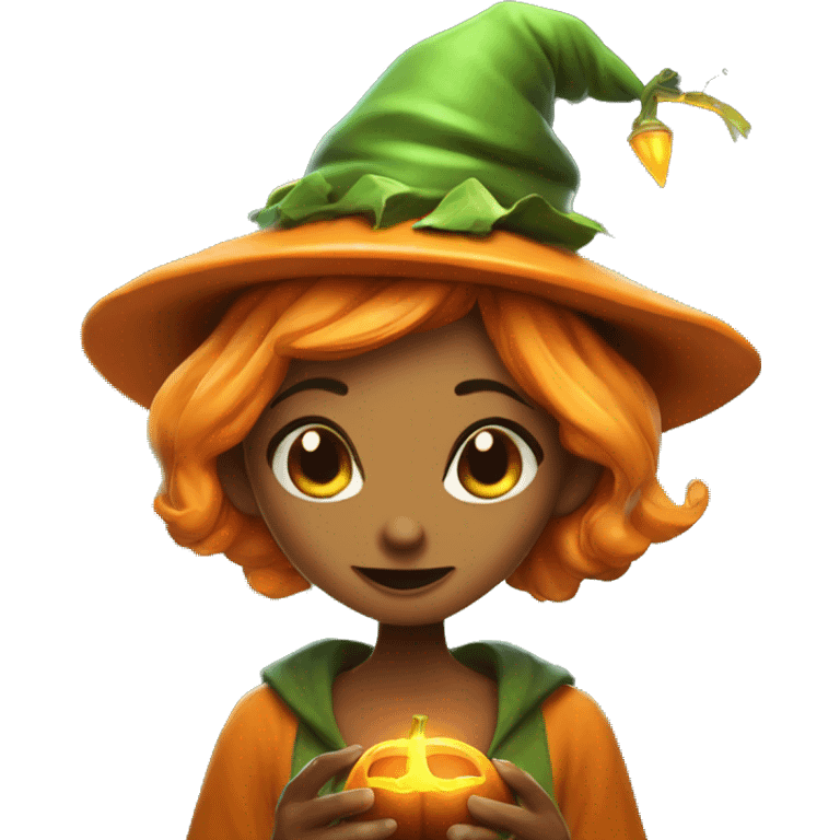 pumkin elf famale casting a spell emoji