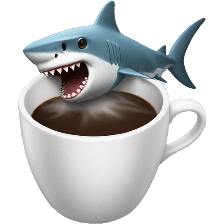 shark drinking coffee emoji