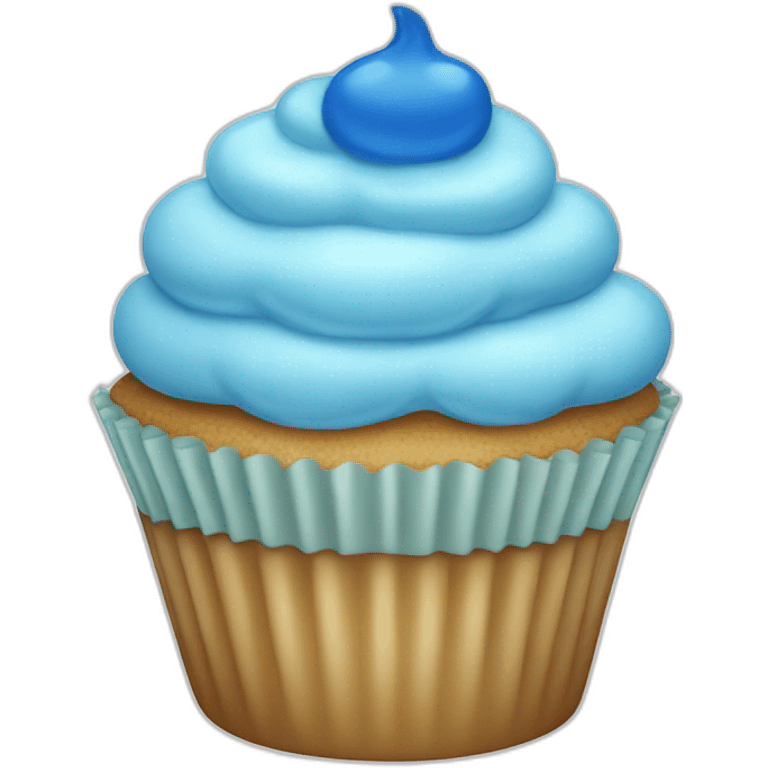 cupcake with blue cream emoji