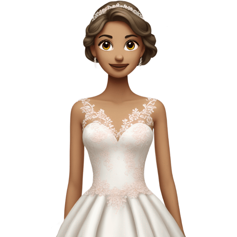 Wedding dress beautiful finish with pink rose emoji