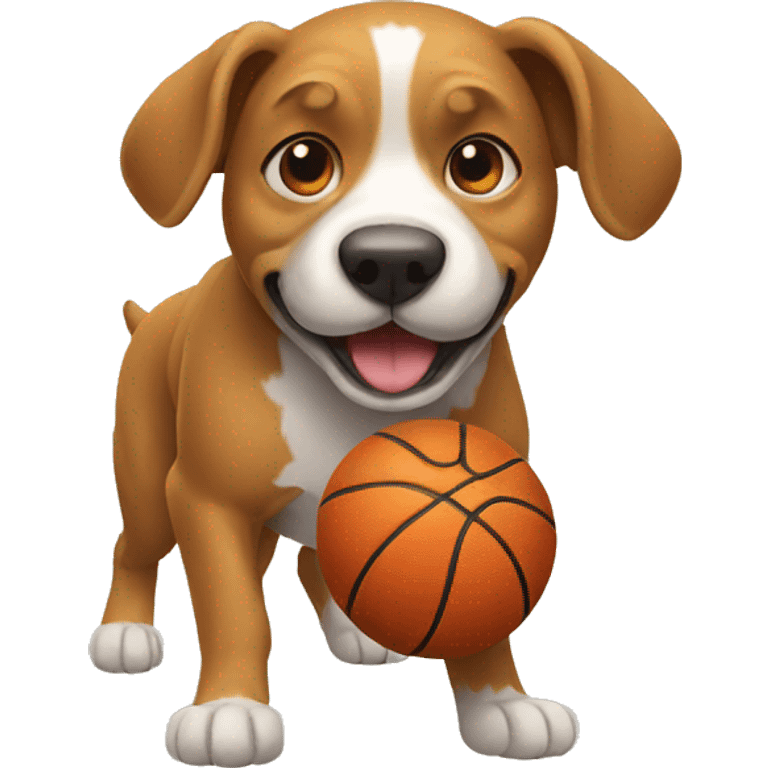 dog playing basketball emoji