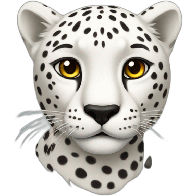 white cheetah with a black mane emoji