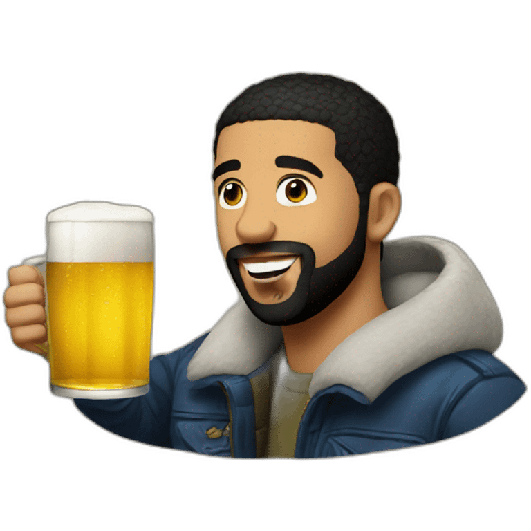 Drake drinking beer emoji