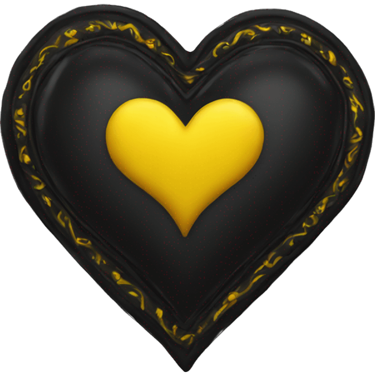 Black yellow heart emoji