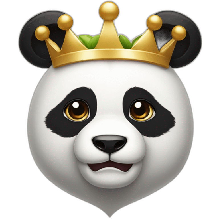 Apple-styled panda in a crown emoji