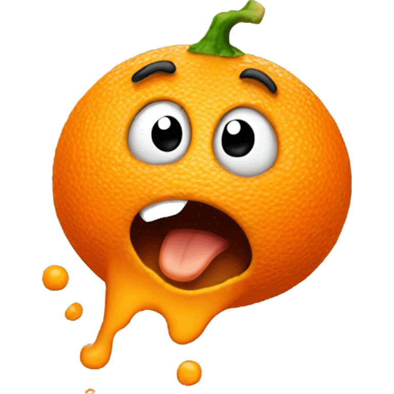 farting orange emoji