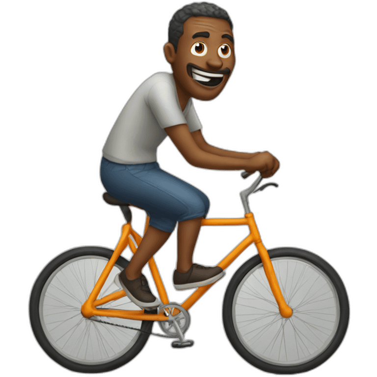 crazy man on bicycle emoji