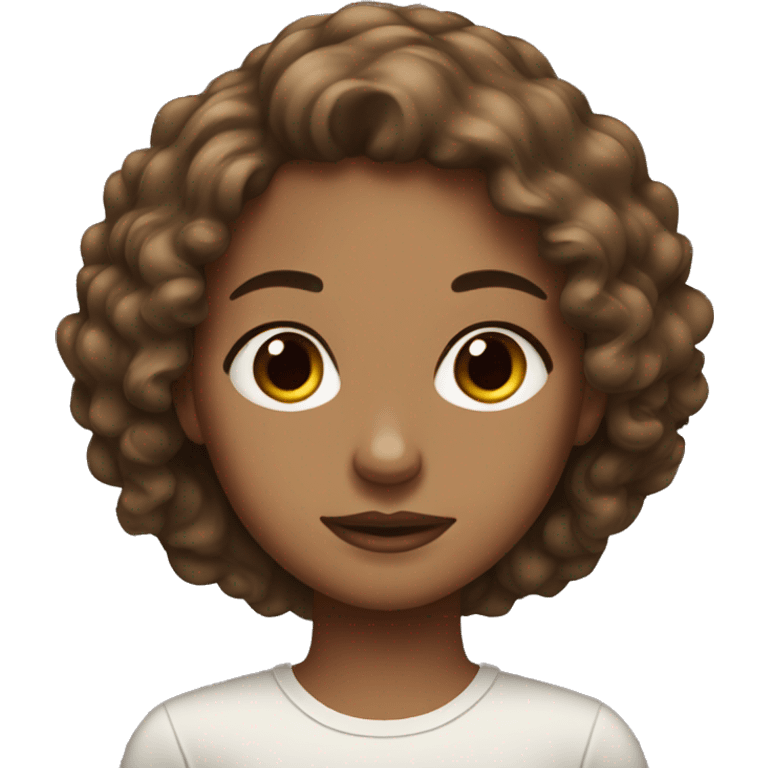 brown haired girl portrait lightskin  emoji