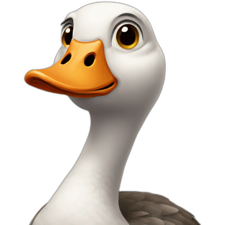 Worried goose emoji