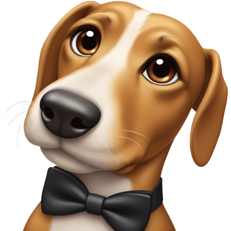 Weiner dog wearing a tuxedo  emoji