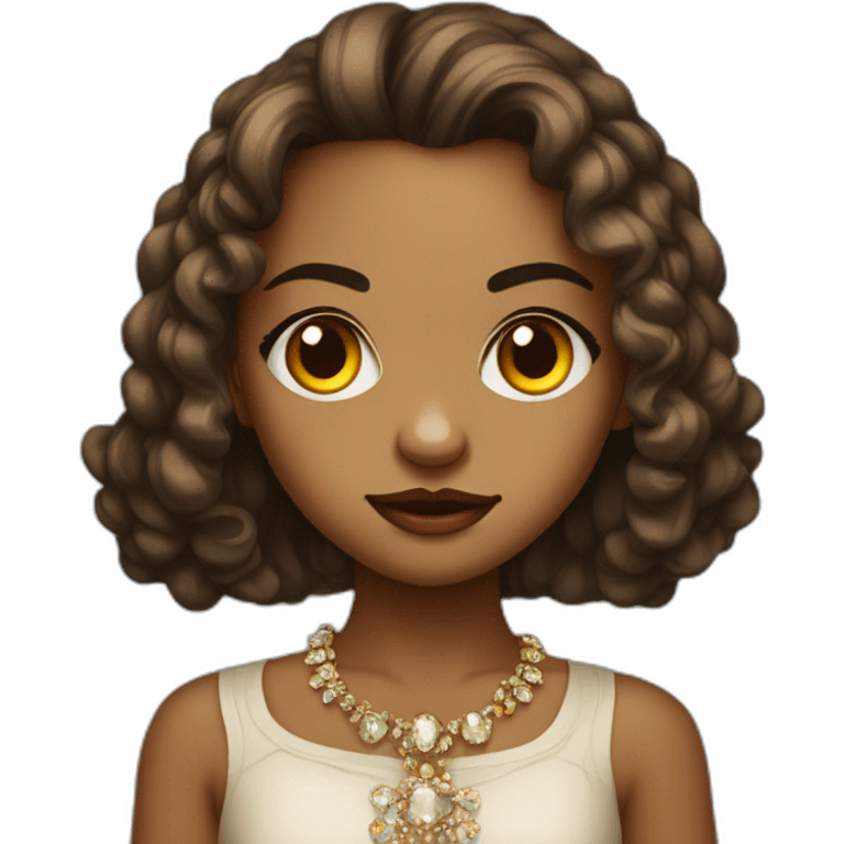 jeweled brown-eyed girl mad portrait emoji