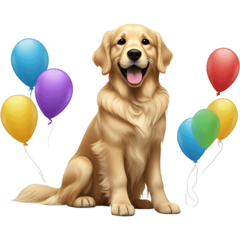 Golden retriever couleur blanc anniversaire  emoji