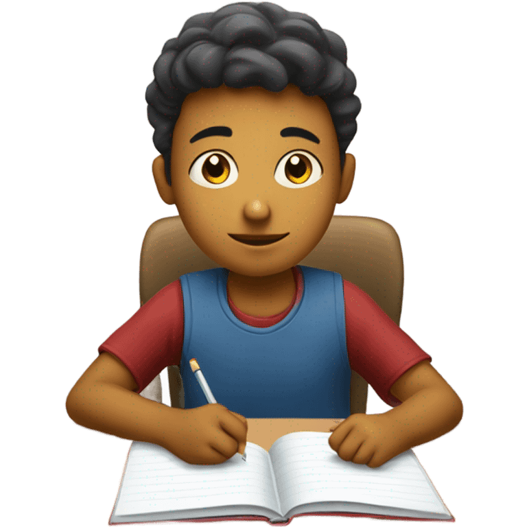 A boy sitting ready to learn emoji