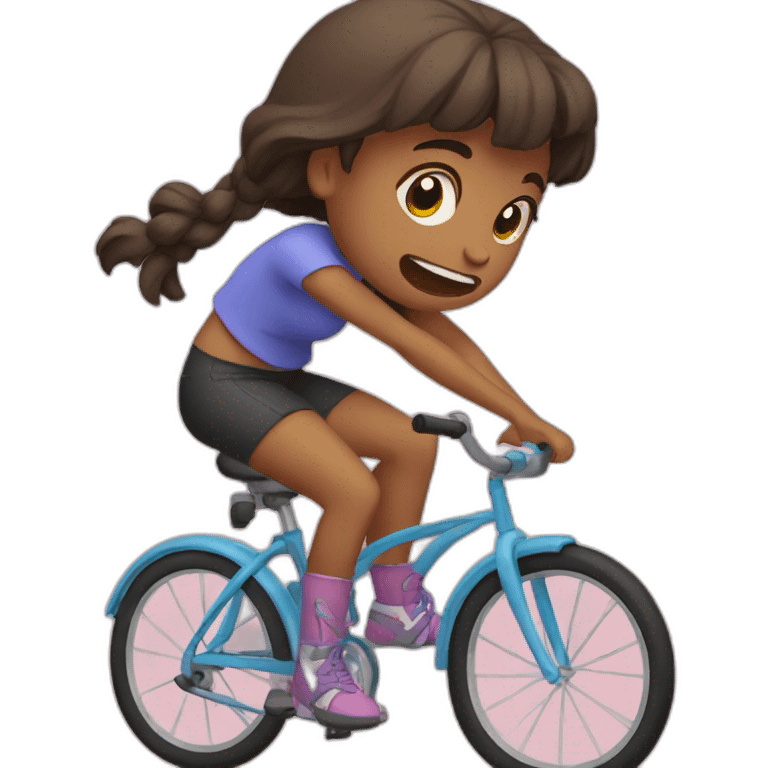 girl on a bike crying emoji