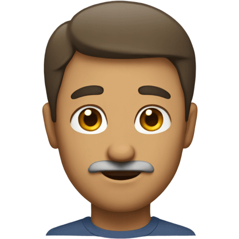 A guy with a short mustache raising his hand up emoji