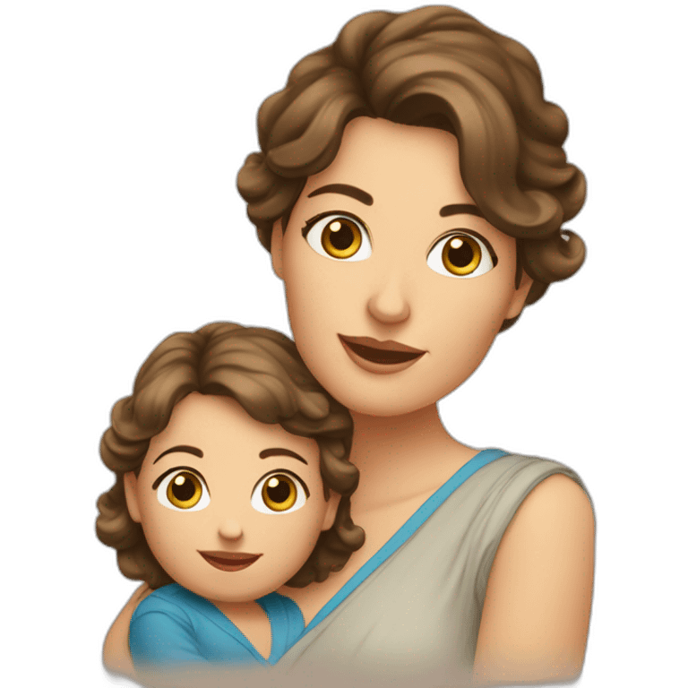 Femme italienne et son bébé emoji