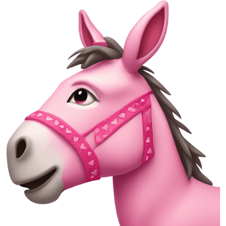 Pink donkey in hearts  emoji