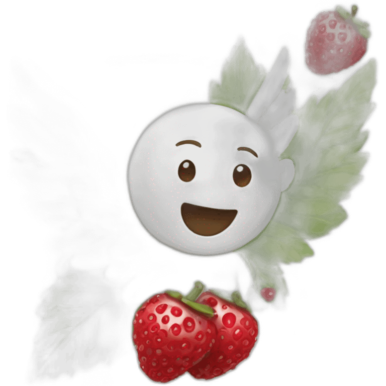 round and ripe berries with angel wings emoji