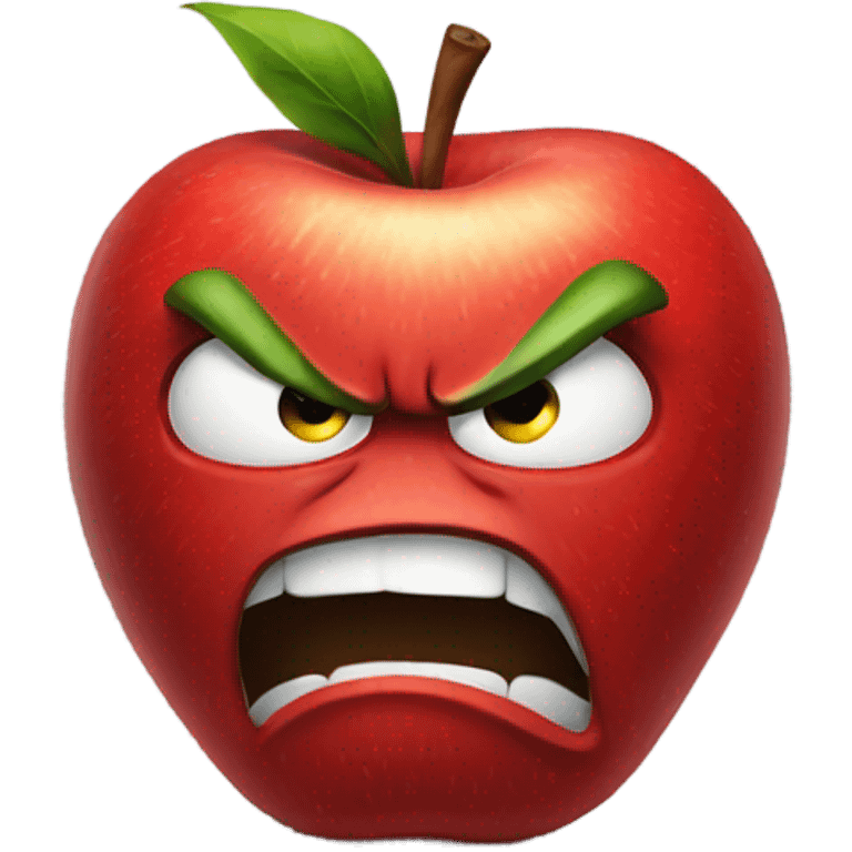 Angry Red apple flexing emoji