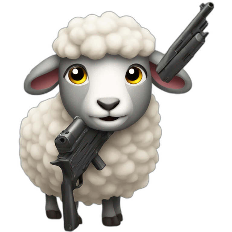 A sheep with a gun emoji