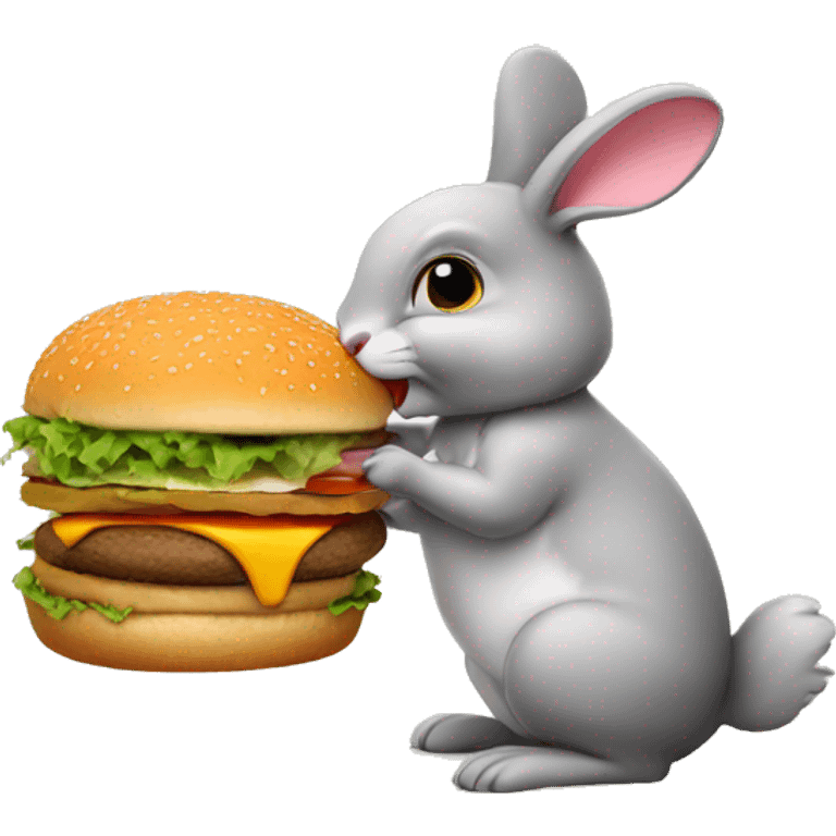 bunny eating burger emoji