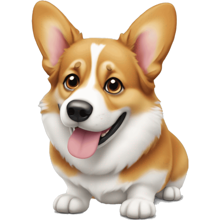 Corgi-Hund in einem Neujahrshut emoji