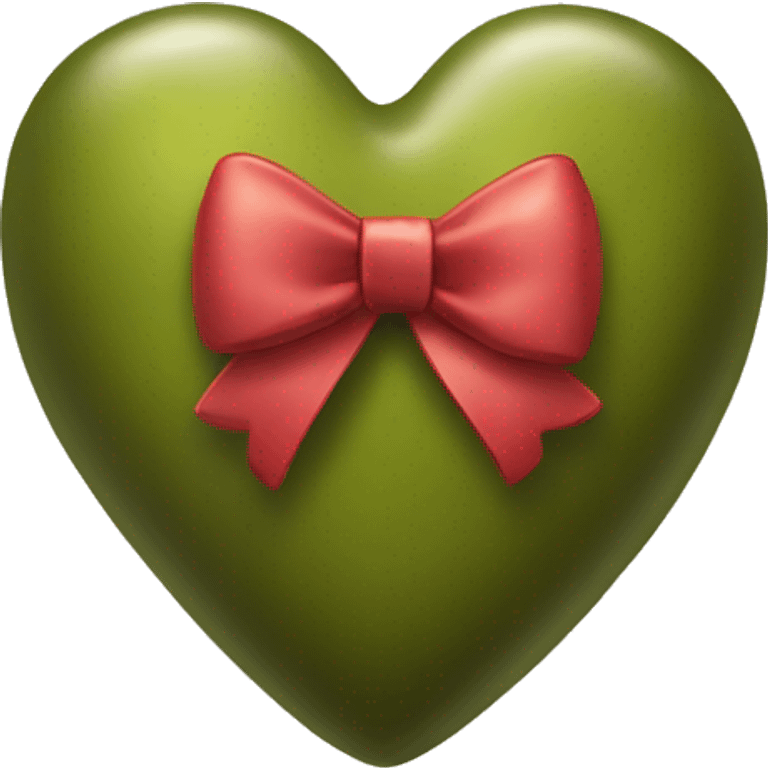 realistic olive heart and bow emoji