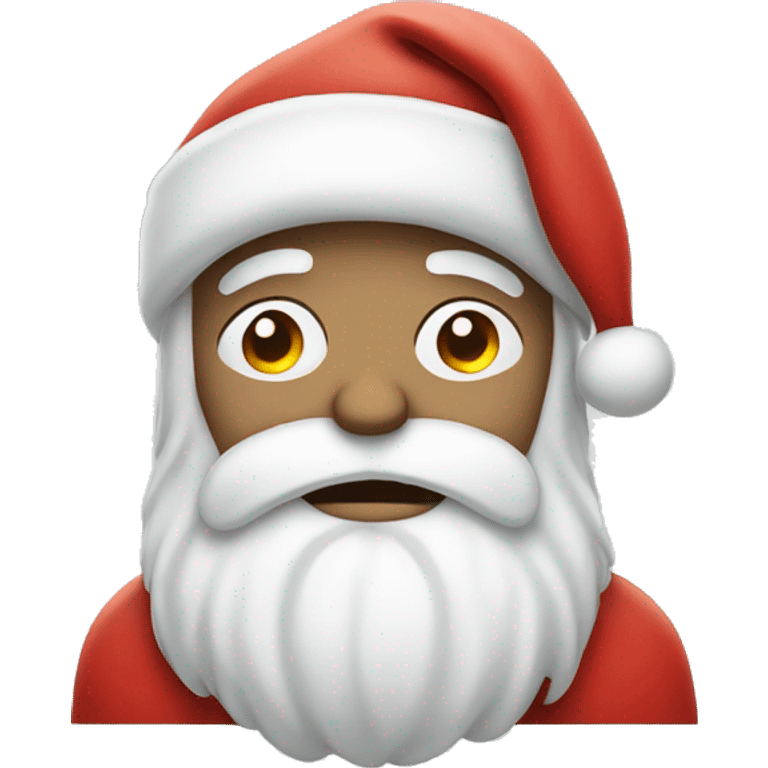 White Santa clause  sad face with a belly ache  emoji