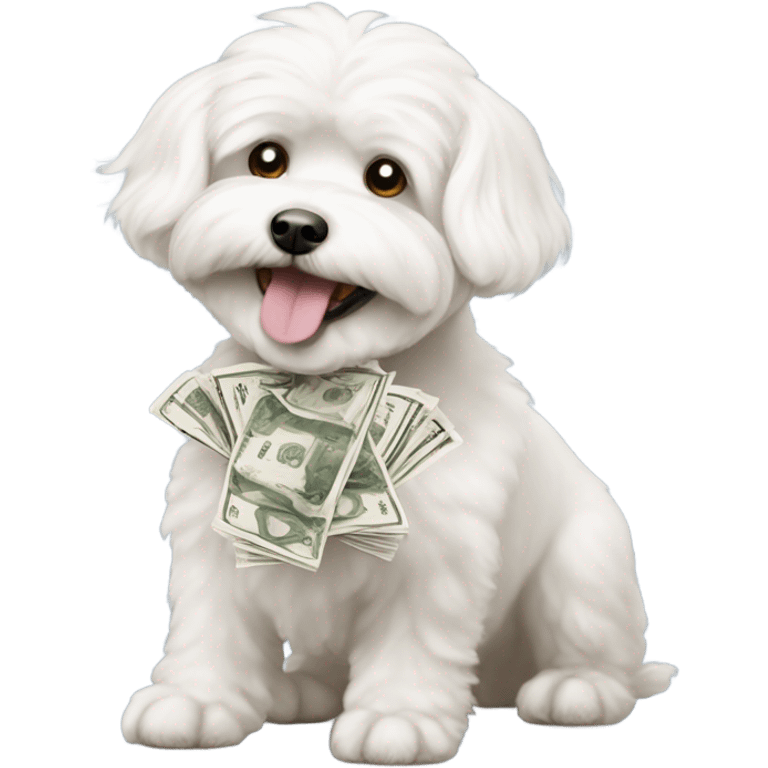 Maltese Bichon buying with money  emoji