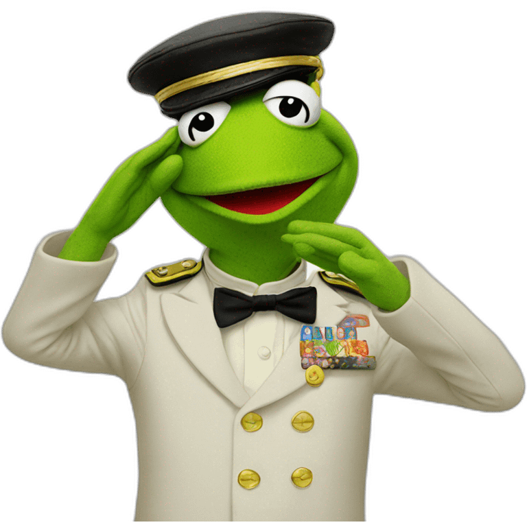 kermit the frog saluting emoji