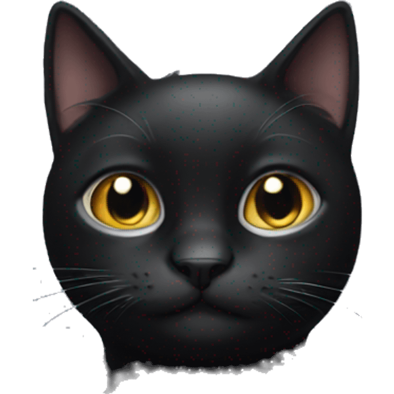 Black Cat with white dot on neck emoji