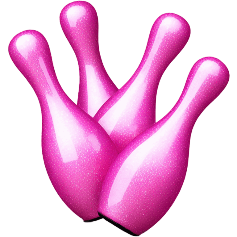 Pink glitter bowling pins  emoji