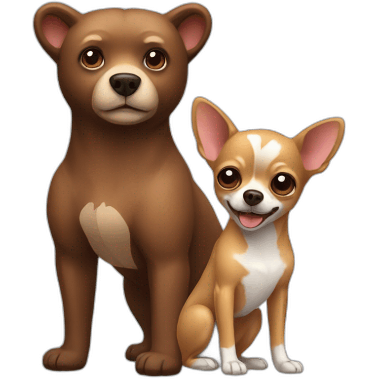 A Brown Bear and a Chihuahua emoji