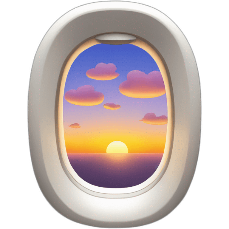 plane window with sunset emoji