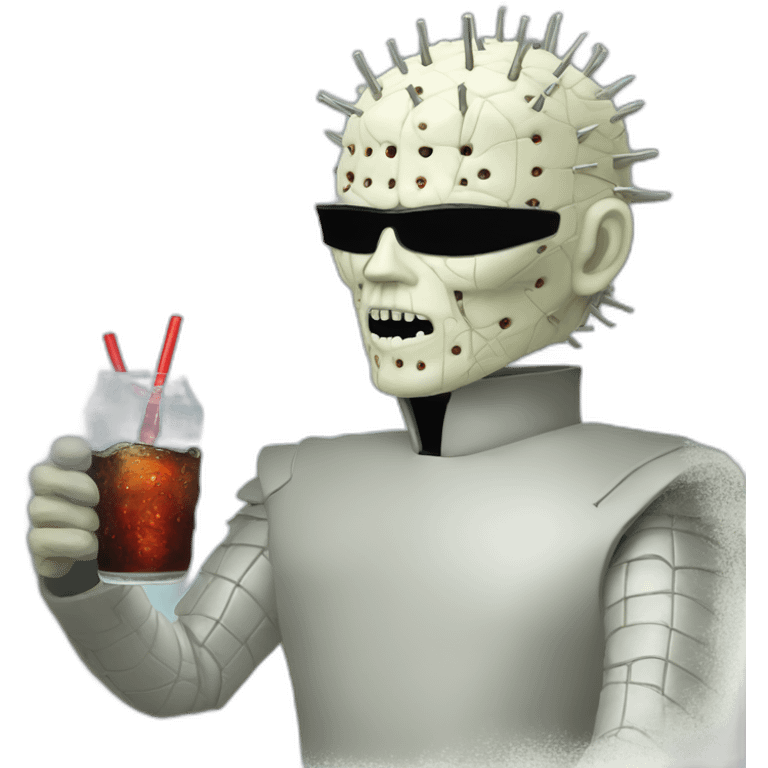 hellraiser pinhead drinking soda emoji