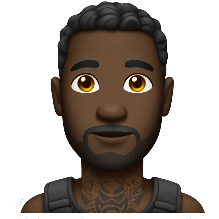 dark-skinned male with tattoo emoji