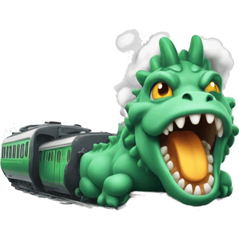 dragon farting on a train emoji