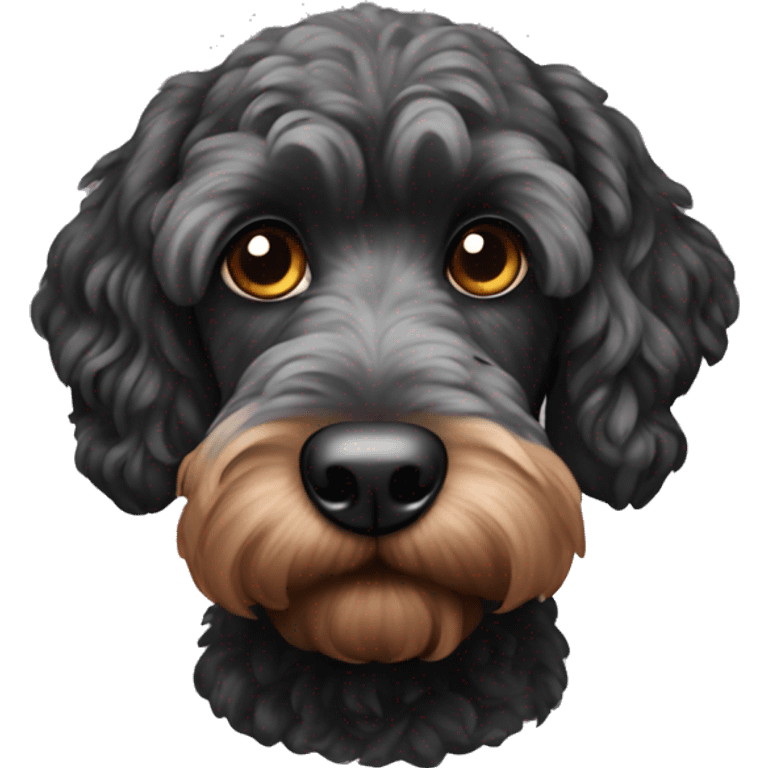 A black cockapoo emoji