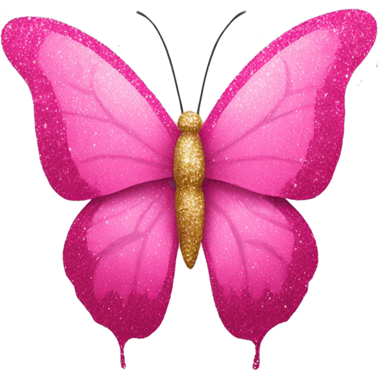 A beautiful pink butterfly with glitter surrounding it  emoji