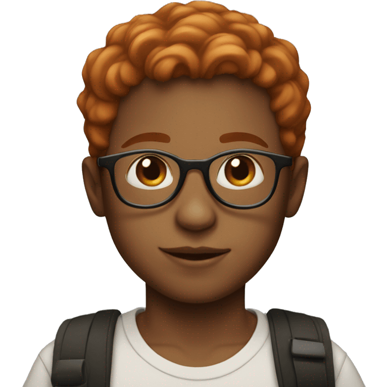 Young boy, light skin, short red hair, big round glasses emoji